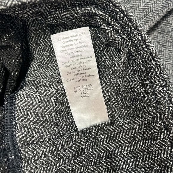 Athleta Gray Delaney Herringbone Pants Women’s Large Fitted Textured Leggings - Picture 13 of 16